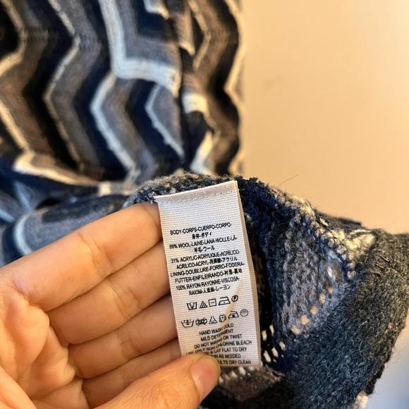 Free People Wool-Blend Chevron Patterned Black and Gray Dress - XS - Picture 11 of 13